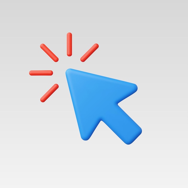 Vector 3d realistic cursor click vector illustration