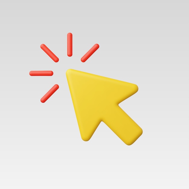 Vector 3d realistic cursor click vector illustration