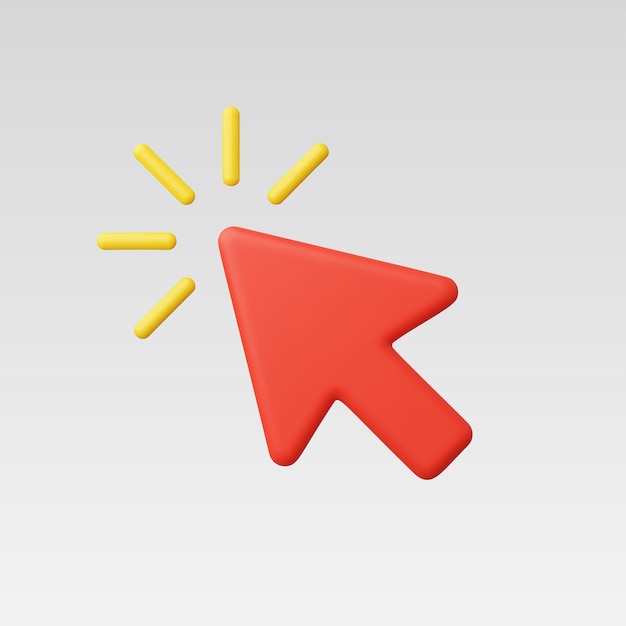 Vector 3d realistic cursor click vector illustration