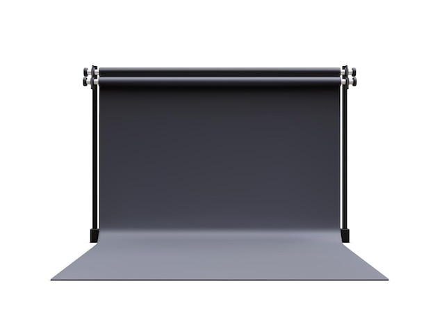 Vector 3d realistic empty professional photography studio isolated on white background vector illustration