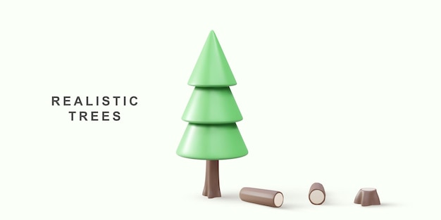 Vector 3d realistic trees