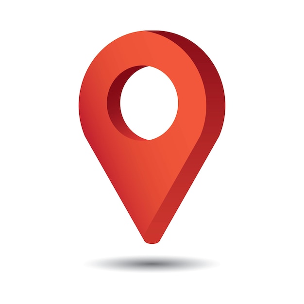 Vector 3d red location pin icon