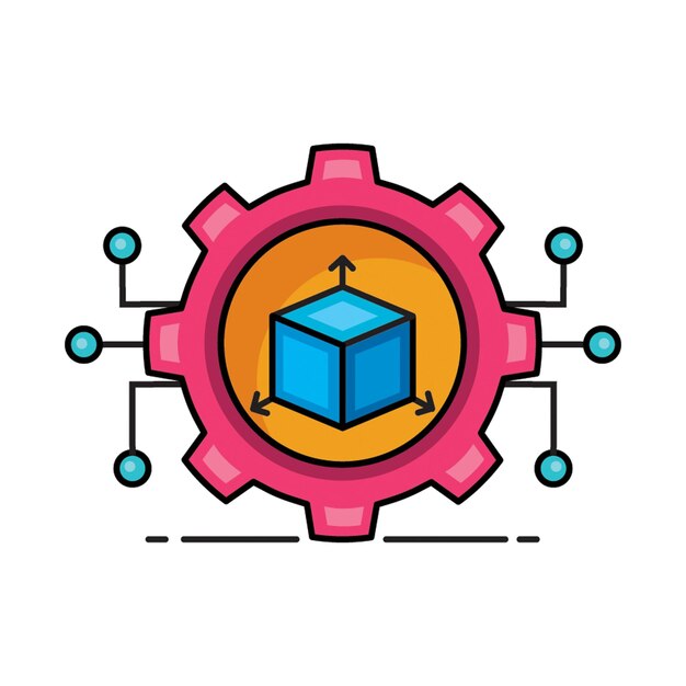 Vector 3d technology icon