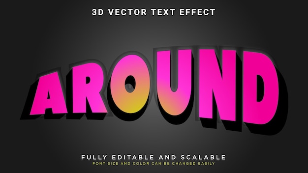 3d text effect _fully editable and scalable vector around word