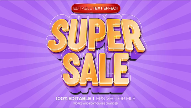 Vector 3d text effect super sale theme