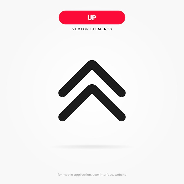 Vector 3d upload button icon. uploading icon. up arrow bottom side symbol. click here button for ui ux