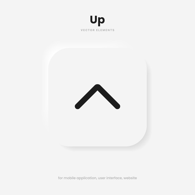 Vector 3d upload button icon. uploading icon. up arrow bottom side symbol. click here button for ui ux