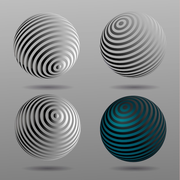 Vector 3d vector halftone spheres. set of halftone vector backgrounds. halftone design elements