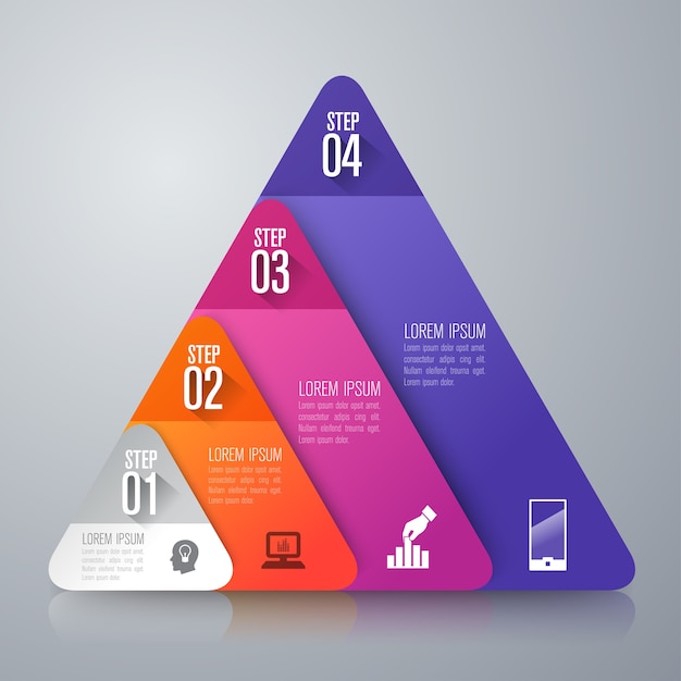 Vector 4 steps business infographic elements for the presentation