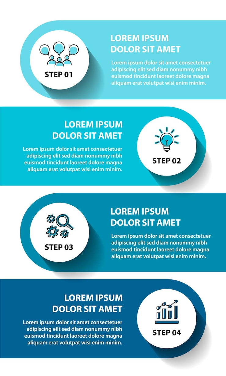 Vector 4 steps infographic flowchart design template