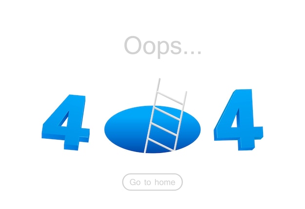 Vector 404 error page template for website. modern vector illustration flat style.