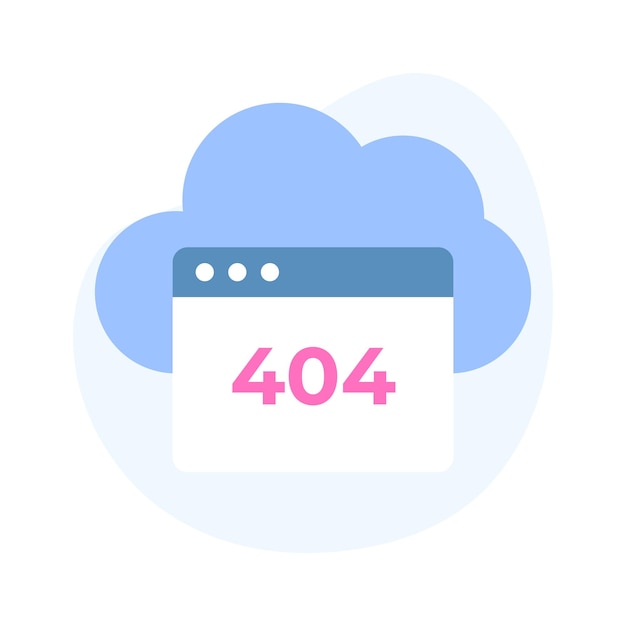 Vector 404 error with cloud showing concept isometric icon of cloud web error