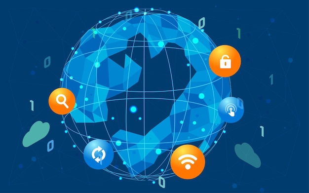 Vector 5g mobile network data security ecommerce isometric illustration