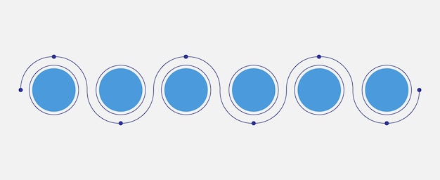 Vector 6 option infographic designs circle shape designs