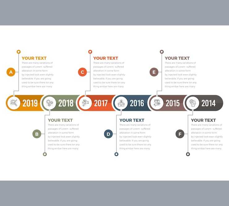 Vector 6 steps timeline infographics