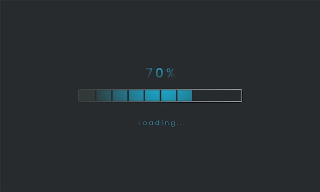 Vector 70 percent futuristic dark blue progress loading bar loading bar process of indicators