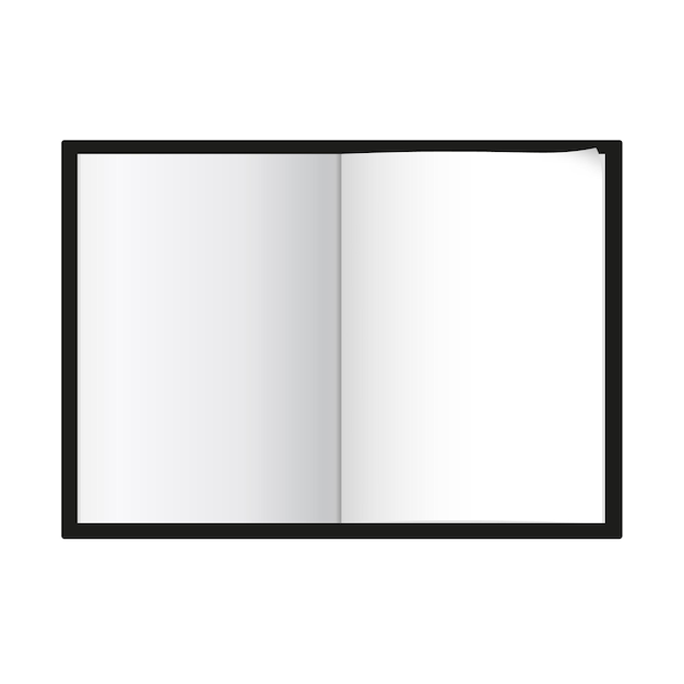 Vector a4 a5 notepad template isolated vector illustration white page spread with realistic light
