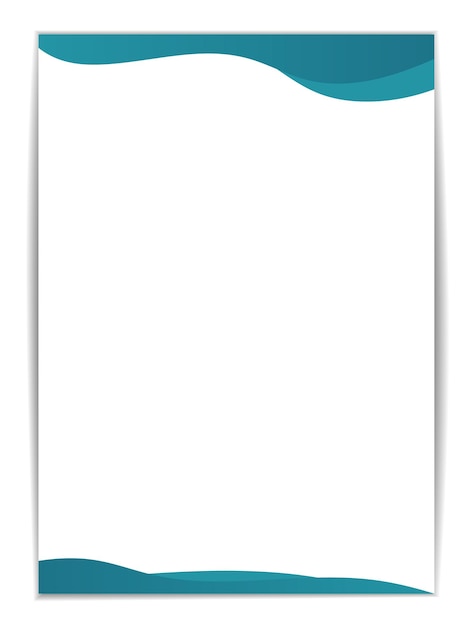 Vector a4 invoice template with minimalist design border gradient blue wave pattern at the top and bottom adding an elegant touch rest space is white allowing for easy customization of invoice details