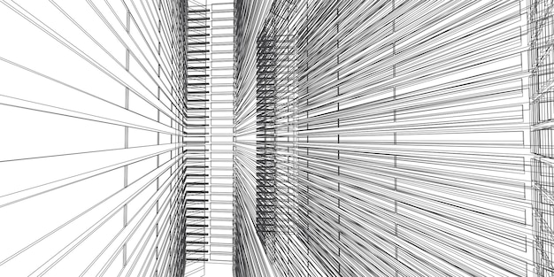 Vector abstract 3d architectural background