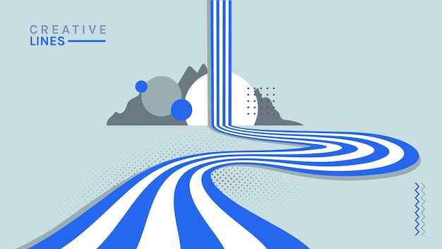 Vector abstract 3d motion lines vector with curved stripes creative flow and tech inspired design