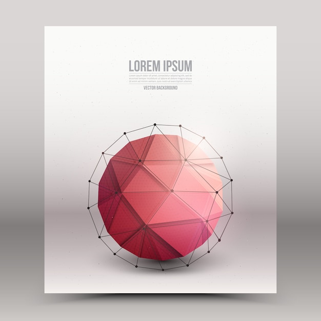 Vector abstract 3d vector technology orb with wireframe structure background