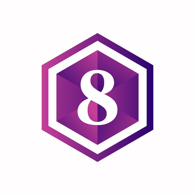 Vector abstract 8 letter modern initial lettermarks logo design