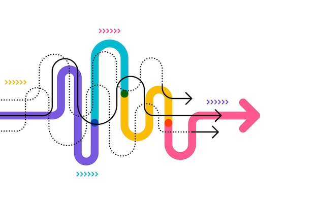 Vector abstract arrow direction technology background