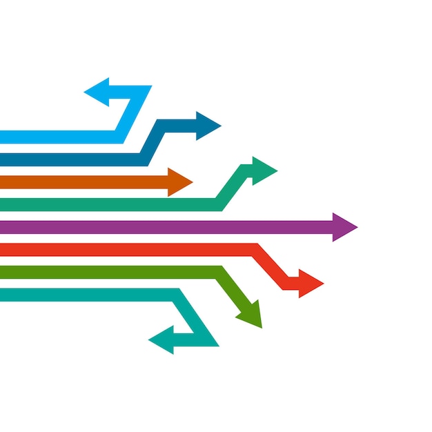 Vector abstract arrows to right. vector illustration. color set of arrows