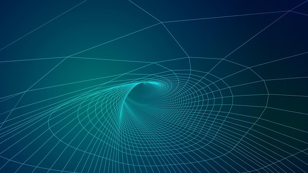 Vector abstract background of bright glowing particles and paths. vector illustration