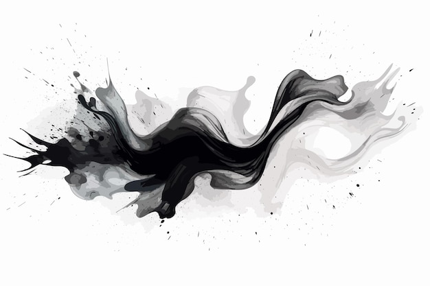 Vector an abstract background featuring splashes of paint and ink on a white background the design