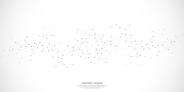 abstract background and geometric pattern with connecting the dots and lines