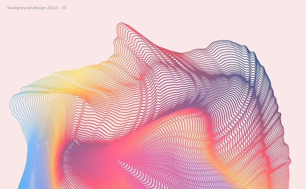 Vector abstract background with colorful dynamic line wave background