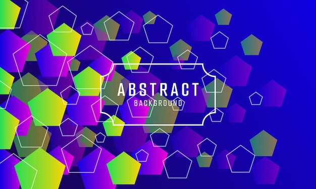 Vector abstract background with colorful pentagons