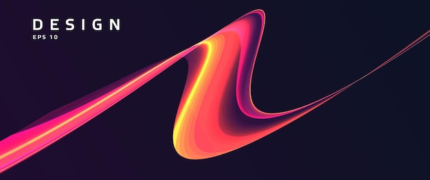 Vector abstract background with dynamic gradient fluid curve composition graphic design