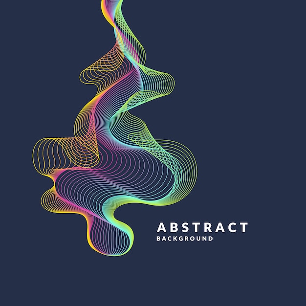 Vector abstract background with a dynamic waves, lines in a bright colorful style