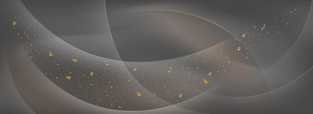 Vector abstract background with golden lines and dots