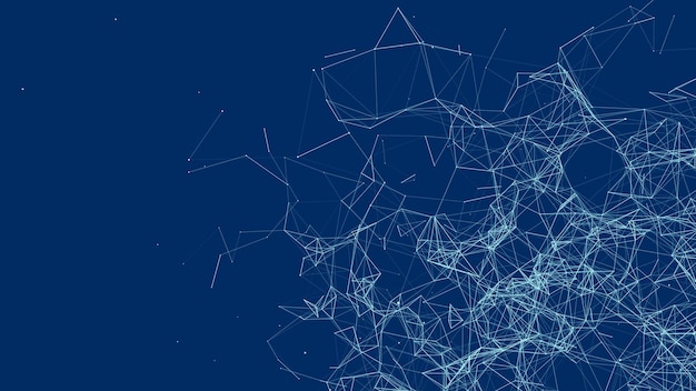 Vector abstract background with moving dots and lines network connection structure vector futuristic illustration digital technology design