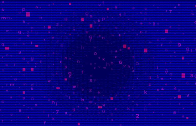 Vector abstract binary code blue bg. cyberspace and network concept.