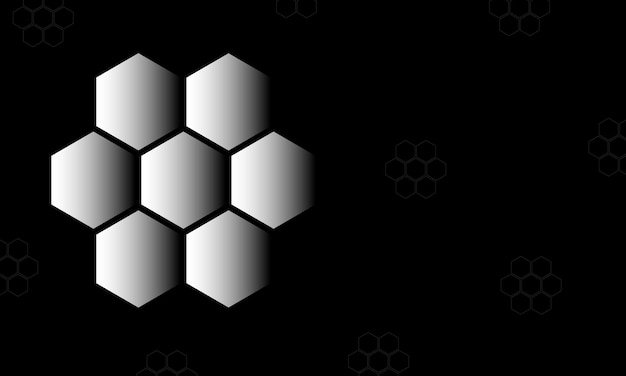 Vector abstract black hexagon flower background
