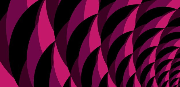 Vector abstract black and pink geometric curved pattern