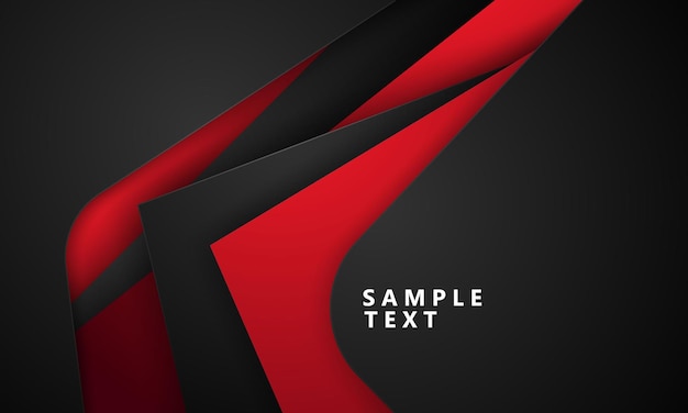 Vector abstract black red modern shapes
