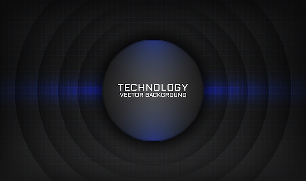 Vector abstract black technology background with blue light effect