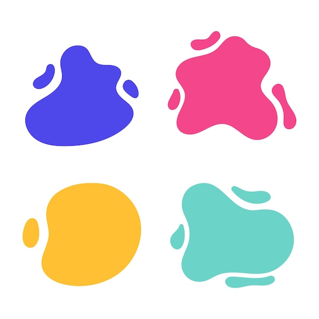 Vector abstract blobs set of four