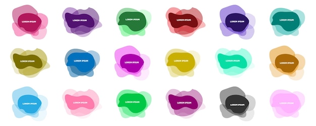 Vector abstract blotch shape liquid shape elements set of modern graphic elementsset of isolated abstrac