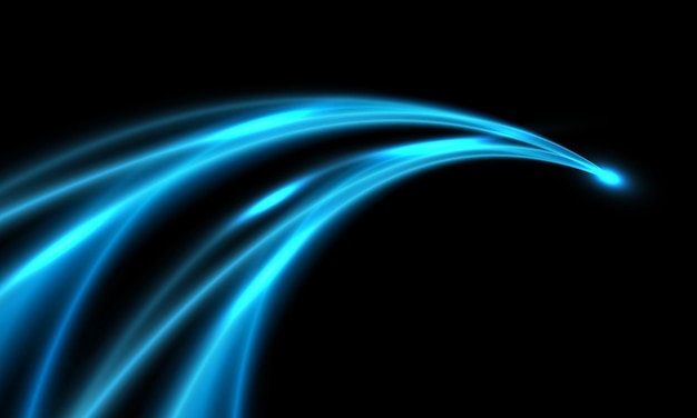 Vector abstract blue light curve speed on black design modern futuristic technology background vector