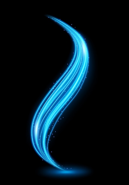 Vector abstract blue line of lights