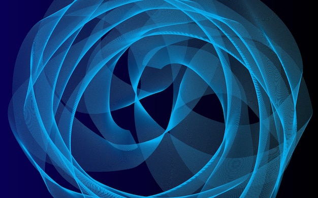 Vector abstract blue spiraling lines composition