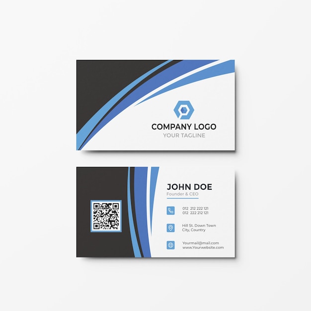 abstract blue visiting card template