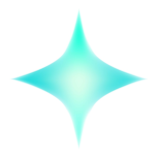 Vector abstract bright blue star shining with gradient colors