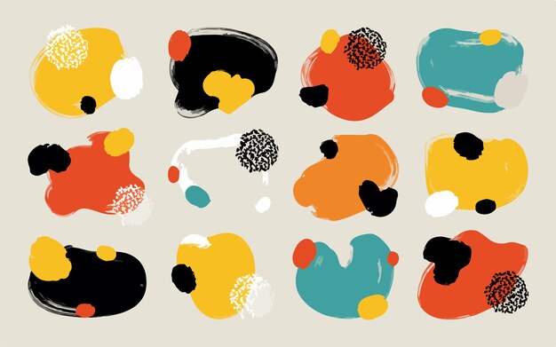 Vector abstract brushstroke shapes